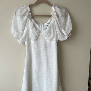 White texture dotted dress old fashioned look dress